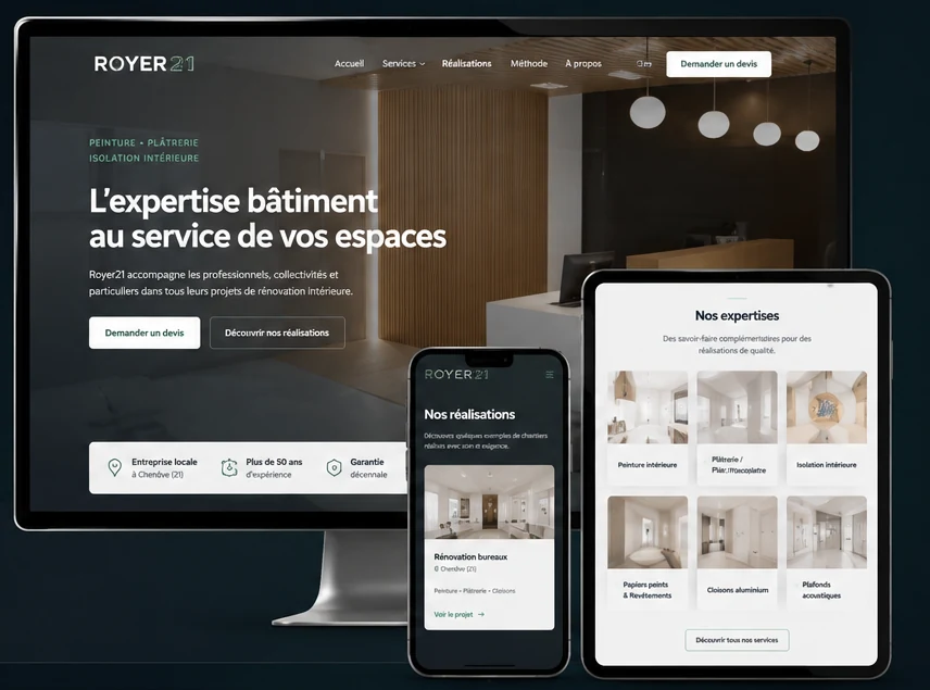 Aperçu de la refonte du site Royer21
